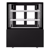 Koelvitrine MADRID - 435 liter - 1000mm - Dubbele beglazing - met 2 (geperforeerde) planken - schuifdeuren achter - Zwart mat