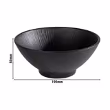 (6 قطع) سلطانية NERO - ميلامين - 0,90 l - دائري - Ø 190mm - ارتفاع: 80mm - قابلة للتكديس | آمن لغسالة الصحون - أسود