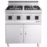 Cucina a gas professionale - MARIO 700 - 800x700x1000mm - 23,0 kW - 4 fuochi - su armadio chiuso con 2 porte