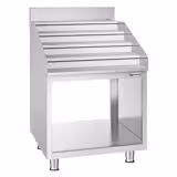 RVS flessenbak - RVS - 600x600mm - met 4 planken