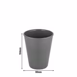 (24 szt.) Kubek wielorazowy - 300ml - Ø 88mm - sztaplowane, do zmywarki, 100% recykling, Made in Germany - Szary - kompatybilne z pokrywkami Ø88mm