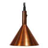 Lampa do podgrzewania potraw Retro wisząca - 250W - Ø 280mm - stożkowa - regulowana wysokość - miedziana