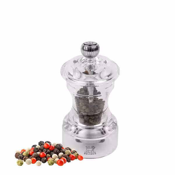 (12 pieces) PEUGEOT | BISTRO HORECA Pepper Mill – Clear Acrylic – 100 mm