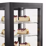 Panoramische koelvitrine - 440 liter - 2 glazen deur - dubbel glas - met 5 glazen plateaus - 675mm - zwart