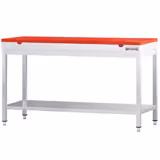 Edelstahl Arbeitstisch PREMIUM - 1600x600mm - mit Grundboden - inkl. Schneideplatte Rot