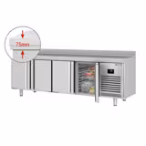 Koelwerkbank PREMIUM PLUS - 2452x600mm - met 4 laden & met achterwand