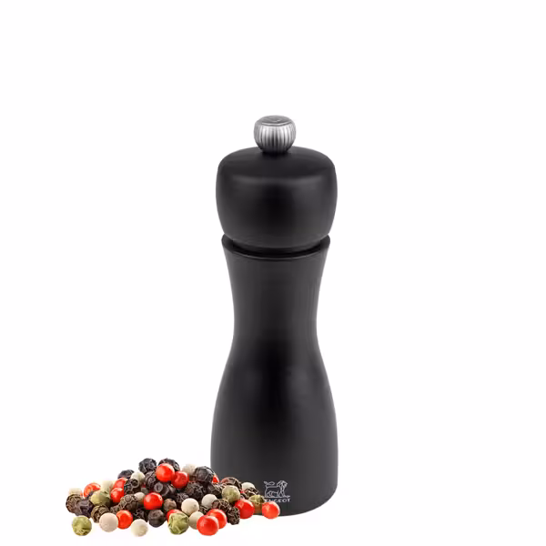 (6 bucăți) PEUGEOT | TAHITI - Râșniță de piper - Lemn - Negru mat - Înălțime: 150mm