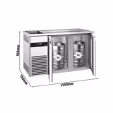 Пивний прилавок PREMIUM - 1550x700 мм - 2 скляні двері
