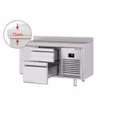 Koelwerkbank Premium PLUS - 1468x600mm - met 1 deur & 2 laden & met achterwand