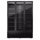 Vitrine réfrigérée à boissons - 1500mm - 1500 L - 3 portes vitrées - éclairage LED - Noir - +1 à +9 °C