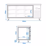 Tavolo refrigerato PREMIUM - 1865x700mm - Ventilata - 474 L - con 9 cassetti