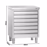 Armário com gavetas PREMIUM -0,5m – com 7 gavetas para bolinhas de massa de pizza