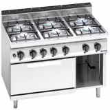 Gasfornuis - Lorenzo 700 - 1200x714mm - 33,5 kW - 6-pits - incl. gas statische oven - 7,8 kW