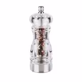 (6 stuks) Pepermolen - CLEARGRIND - RVS en acryl - Hoogte: 150mm - Transparant