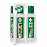 Eye Wash Station Small - filled to BS 8599-1:2019 - Green - for workplaces - with wall-mounted - incl. wall bracket