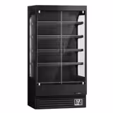 Wandkoelmeubel - 1002mm - 440 liter - met 2 glazen draaideuren & 4 schappen - zwart