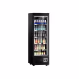 Commercial multideck display fridge - 630mm - 443L - with 1 hinged glass door & 5 shelves - Black