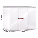 Cella frigorifera TN - 3130x6630mm - 37,56m³ - con pavimento - pannello 80mm