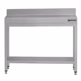 Tavolo da lavoro in acciaio inox ECO - 800x700 mm - con ripiano inferiore & alzatina