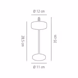 (4 unid) Candeeiro de mesa LED - CLEO MINI - recarregável sem fios - regulável em 3 níveis - Ø120mm - Preto - IP54