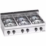 Fogão a gás - 6x queimadores (33,5 kW) com chama piloto