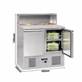 Saladette ECO - 903mm - 2 Türen - mit Edelstahlaufsatz für 5x GN 1/6