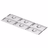 (6 stuks) Roestvrijstalen deksel GN 1/3