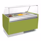 Ice Cream Serve Over Counter | LIAM - 1560mm - Static cooling - with LED lighting - for 13+13 x 5 litres Napoli pans - Light Green