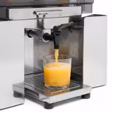 Elektrische Orangenpresse - mit manueller Fruchtzufuhr & Ablasshahn - Silber