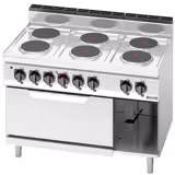 Sähköliesi Lorenzo 700 ‑sarja - 1200x714 mm - 15,6 kW - 6 keittolevyä - jalustalla - sis. sähköuuni - 7,5 kW