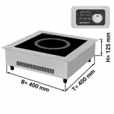 موقد تحريض كهربائي - 400x400x125mm - 3,50 kW - جهاز تركيب