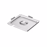 (1 piece) – Stainless Steel Gastronorm Pan Lid GN 2/3 – with Spoon Cut-Out