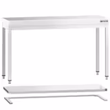 Table de travail en inox PREMIUM - 1400x700mm - avec étagère basse + traverses de renfort