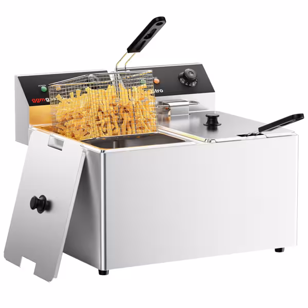 Commercial Countertop Electric Twin Tank Fryer - 8+8 litres - 6.5kW