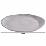 (6 st) FOOTMARK - Tallrik - melamin - Ø 26,5 cm - grå/vit