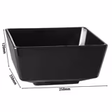 (6 uds) Bol cuadrado - FLOAT - Melamina - 4,7L - 250x250mm - Profundidad: 120mm - Negro