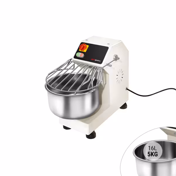 Spiraalkneder - 16l / 7kg - 1 snelheid - met vaste kom - 400V