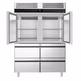 Upright Freezer PREMIUM - GN 2/1 - 1400L - with 2 half doors & 4 drawers