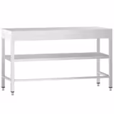 Table de travail en inox PREMIUM – 1500x800 mm – avec tablette inférieure et renforts