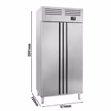 Upright Fridge Stainless steel PREMIUM PLUS - GN 1/1 - 745L - with 2 doors