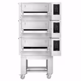 (3 stuks) Gas Doorloop pizzaoven - 1030x1300mm - 230V - Touchscreen - Bandbreedte: 400mm - incl. onderstel