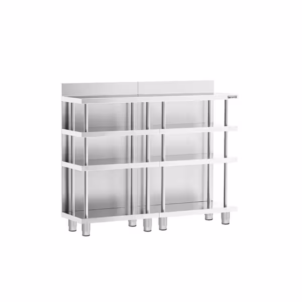 RVS werktafel - RVS - 1200x400mm - met achteropstand & verstelbare poten