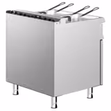 Dubbele elektrische friteuse - 18+18 liter - 28 kW - met aftapkraan - incl. onderbouw (2 deuren)