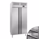 Kylskåp Rostfritt stål PREMIUM PLUS - GN 1/1 - 974 mm - 745 liter - +2 °C till +8 °C - med 2 dörrar - Ventilerad kylning, LED-belysning, Lås, Automatisk avfrostning, R290