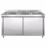 Spoelkast PREMIUM - RVS - 2000x700mm - met 2 spoelbakken links