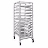 Chariot à plateaux – pour 15 plateaux EN 530 × 370 – avec roulettes silencieuses