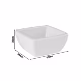 (6 unid) Ramequim - PURE - Melamina - 50ml - quadrado - 65x65mm - Branco