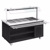 Buffetwagen kalt DANZIG - 1900mm - für 5x GN 1/1 - mit Tablettrutsche - Schwarz