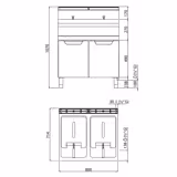 Kaksiosainen kaasurasvakeitin - 2 x 20 l - 33,0 kW