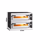 (2 st) Elektrisk pizzaugn (el-däck/box) - med chamottesten - 917x884 mm - 4 x Ø 30 cm - 1‑däck - upp till 450 °C - Manuell